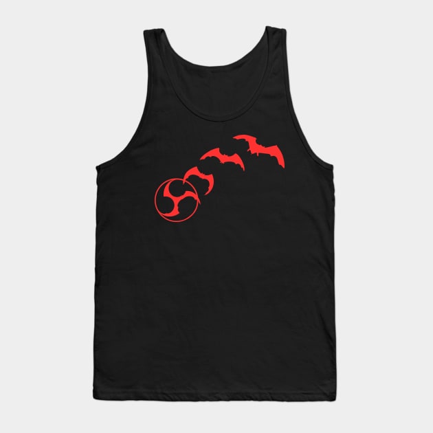 Bat Mitsudomoe red Tank Top by Austin Taiko